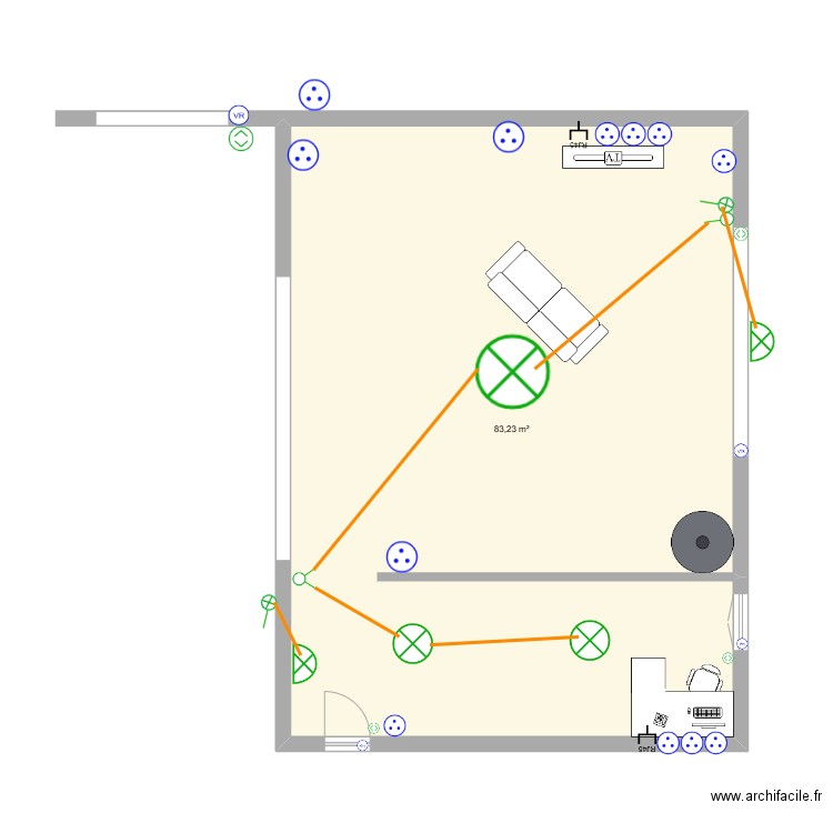 legrand. Plan de 1 pièce et 83 m2