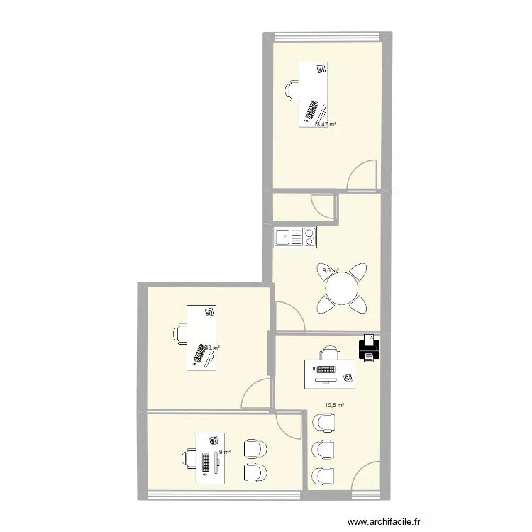 Local. Plan de 5  et 54 m²