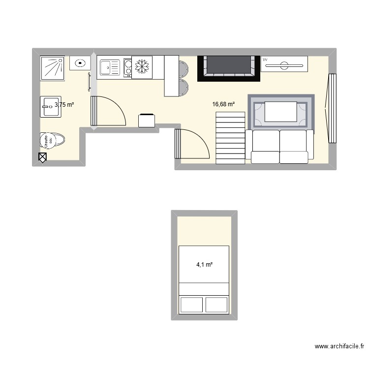 Studio V2. Plan de 0 pièce et 0 m2