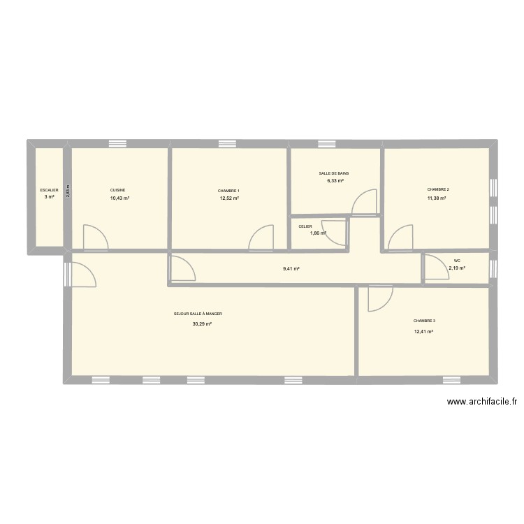ALLAUCH ORIGINE 1 étages*. Plan de 10 pièces et 100 m2