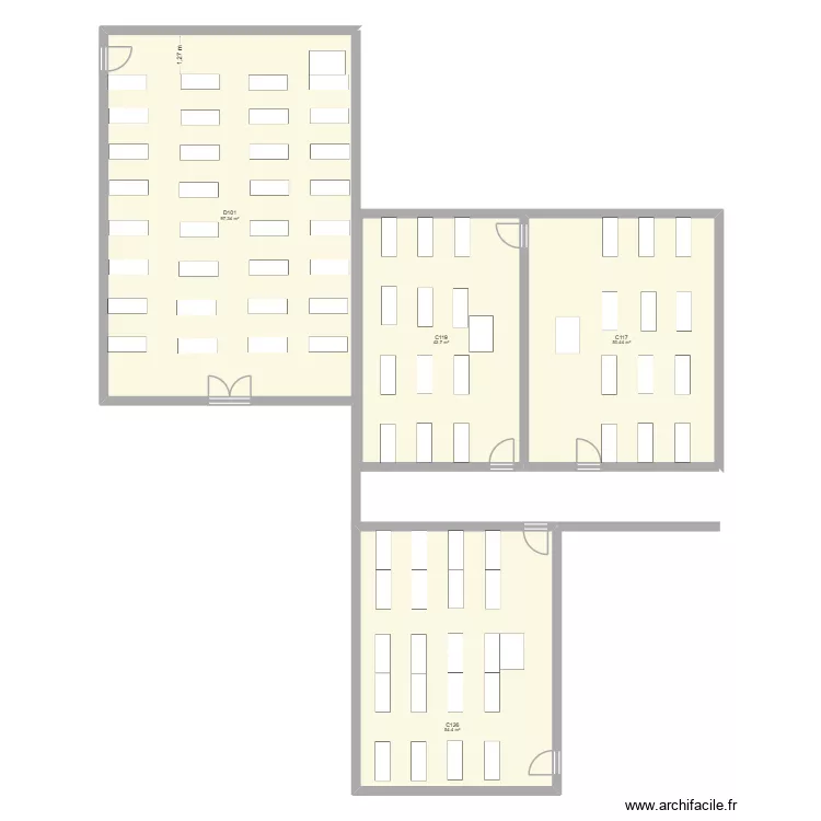 C126. Plan de 4  et 245 m²