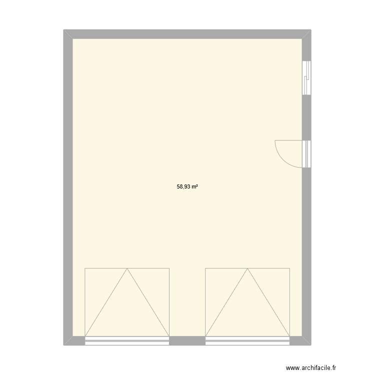 Garage v1. Plan de 1 pièce et 59 m2