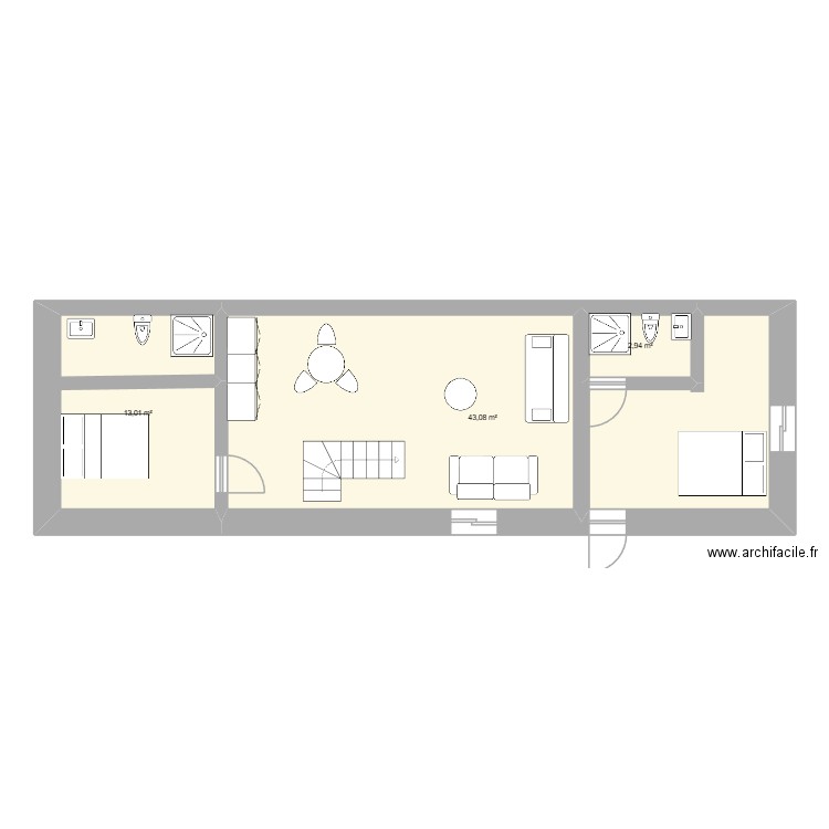 PLAN RUINE PORTO SANTO. Plan de 5 pièces et 185 m2