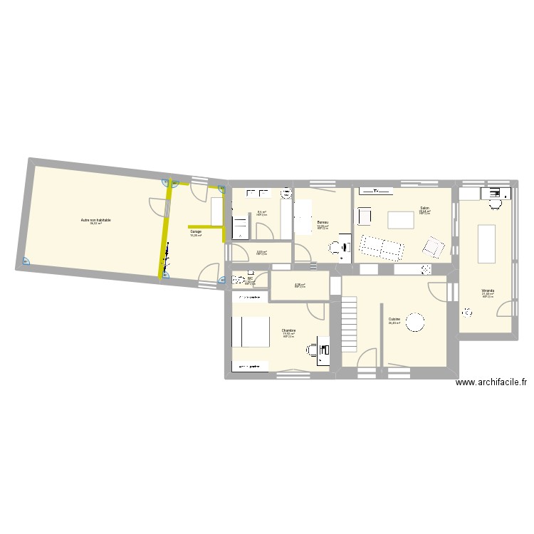 ML2. Plan de 11 pièces et 171 m2