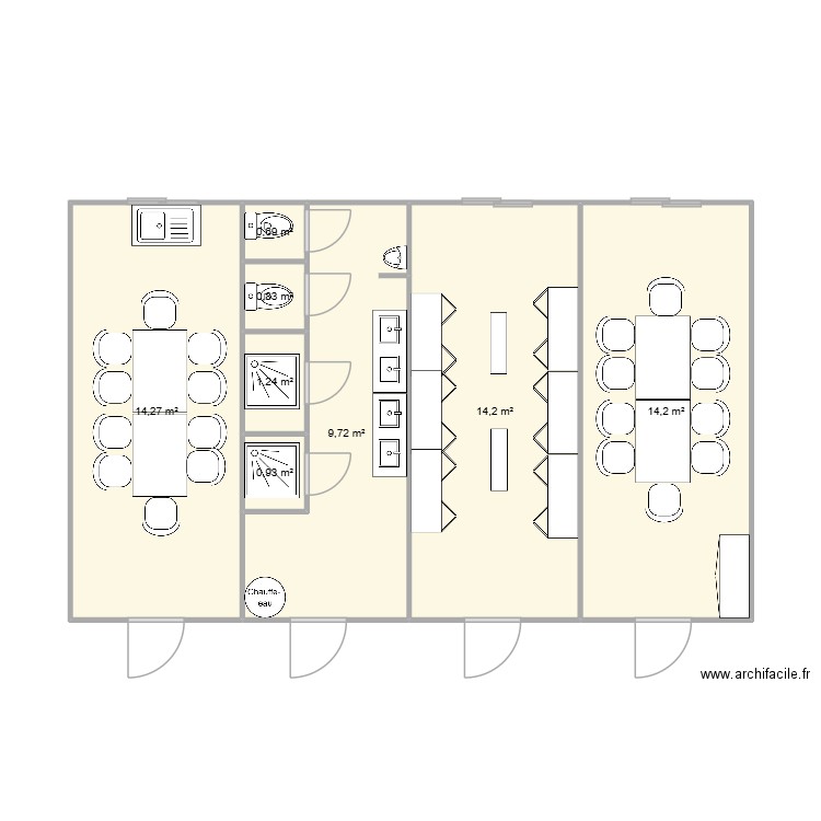 ROLANDO POISSON CHANTIER ST ETIENNE. Plan de 8 pièces et 56 m2