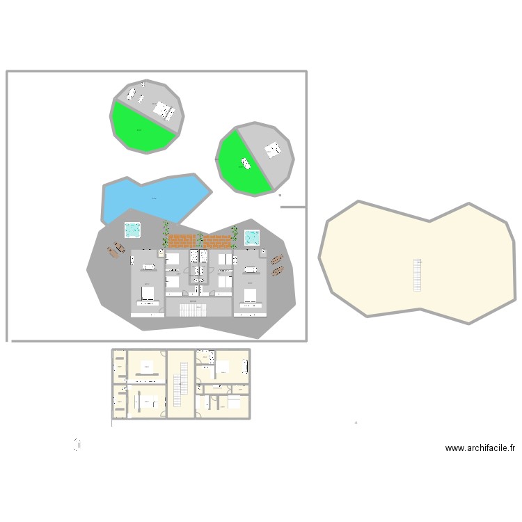 Villa AGUA 1er étage  V3. Plan de 25 pièces et 1425 m2