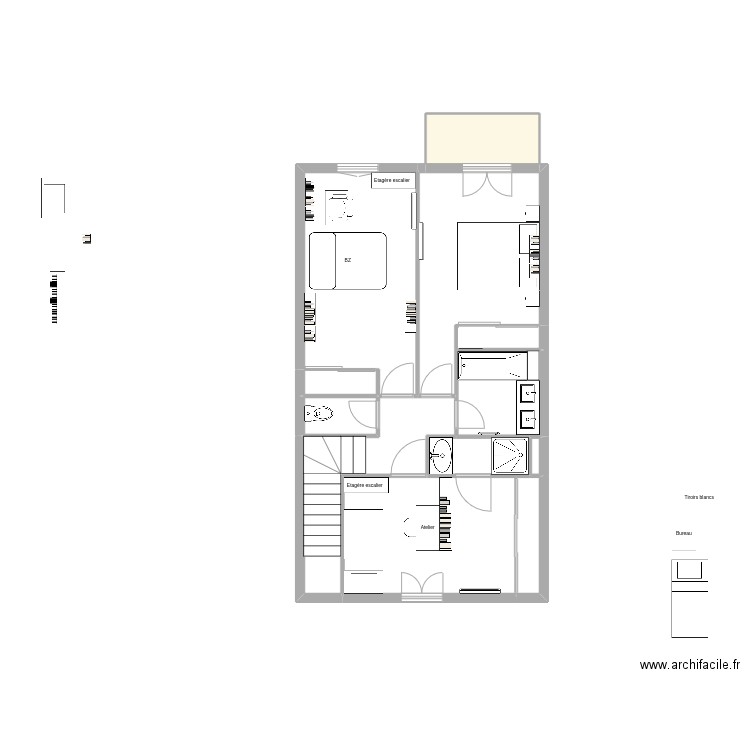 Juvignac 1er étage. Plan de 12 pièces et 60 m2