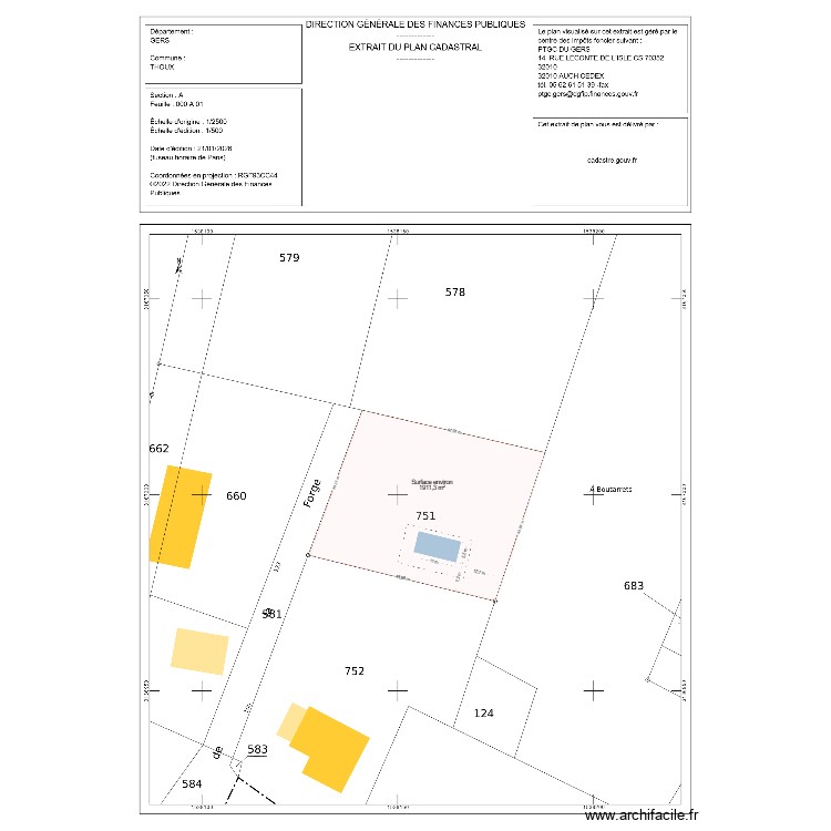 thoux. Plan de 0 pièce et 0 m2