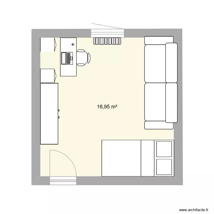 chambre romain. Plan de 1  et 17 m²