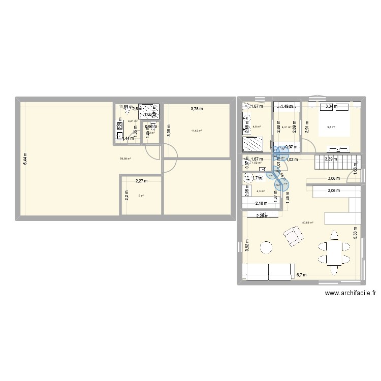 Projet FERRARA. Plan de 11 pièces et 164 m2