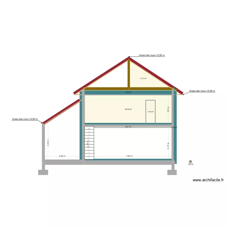 coupe. Plan de 6 Pièces et 28 m² coupe. Plan de 6 Pièces et 28 m²
