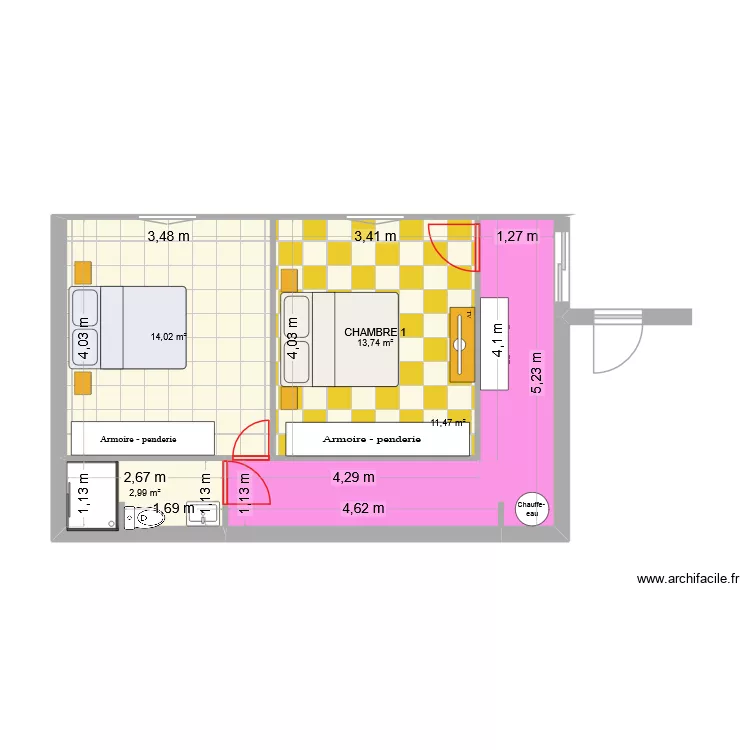 BB Robert 2. Plan de 4  et 42 m²