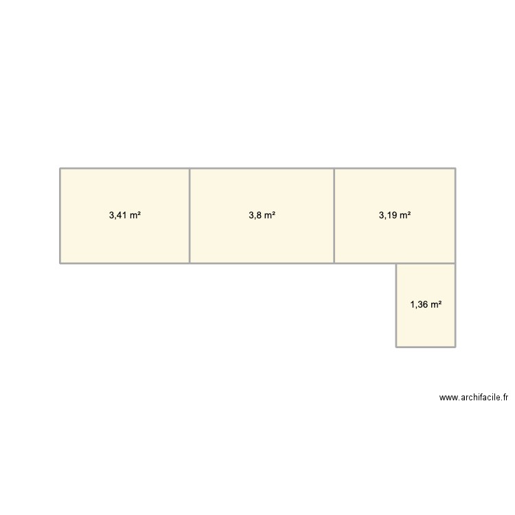 cabanon. Plan de 4 pièces et 12 m2