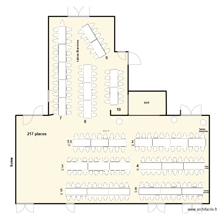 FDLM 2024. Plan de 1 pièce et 264 m2