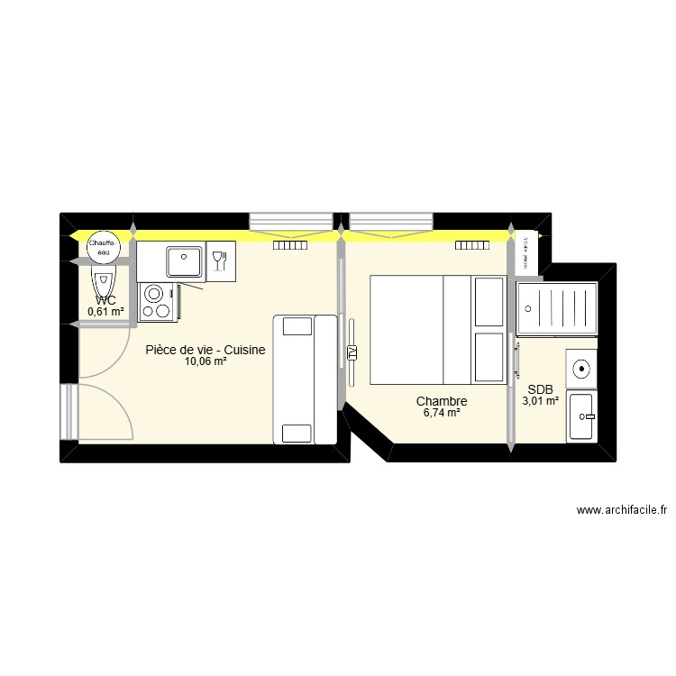 21 A CDG - Reno 2. Plan de 9 pièces et 21 m2
