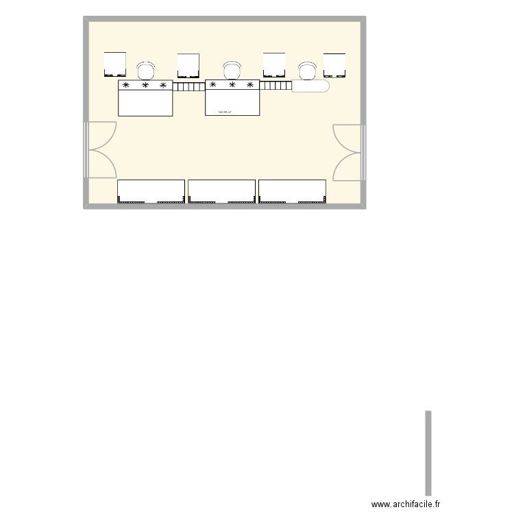 taf. Plan de 1 pièce et 143 m2
