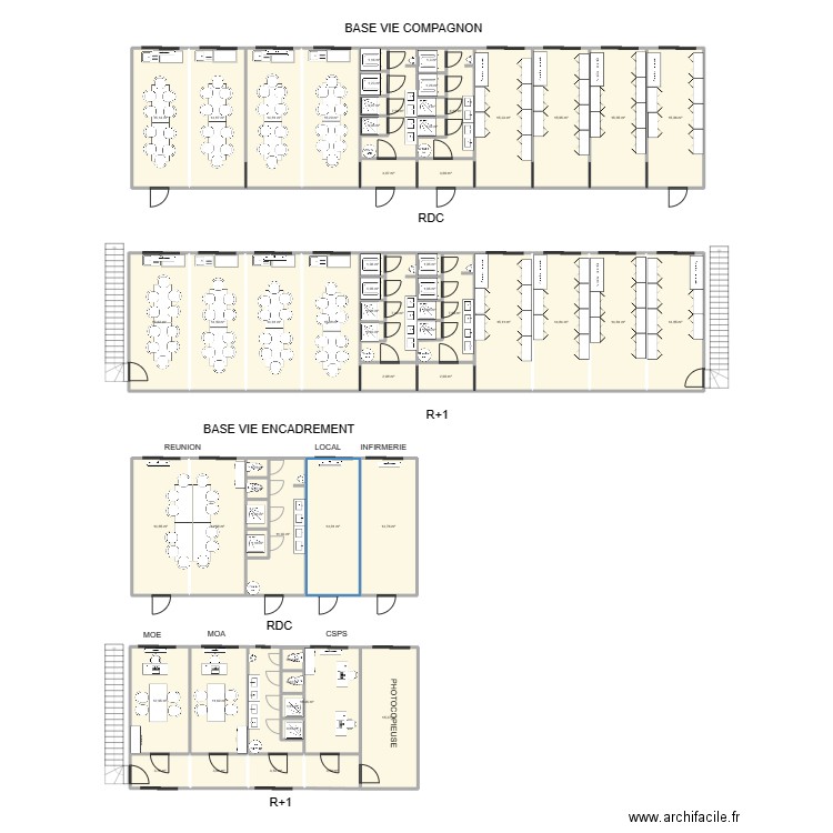 EIFFAGE BOEHRINGER  INGELHEIN. Plan de 61 pièces et 447 m2