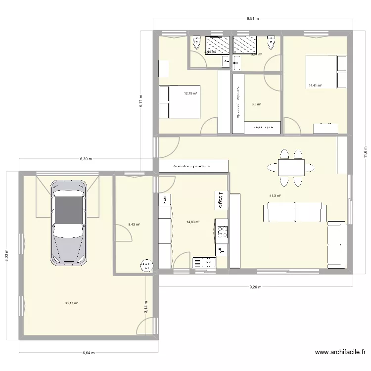 New2. Plan de 9  et 143 m²