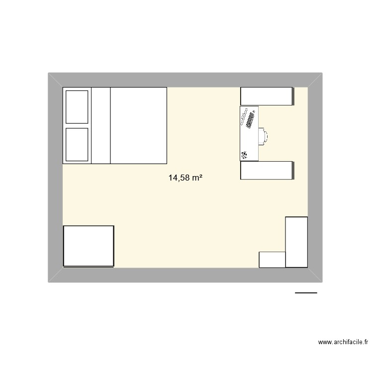 ANGELO. Plan de 1 pièce et 15 m2