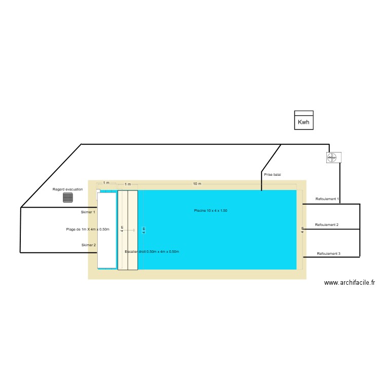 Piscine. Plan de 0 pièce et 0 m2