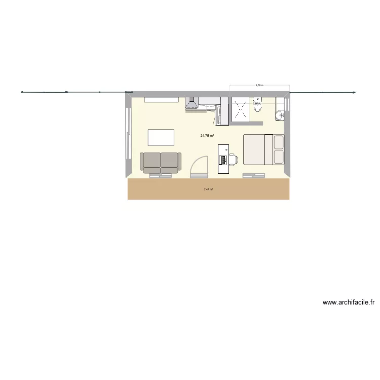 Dépendance V1. Plan de 1 et 25 m² Dépendance V1. Plan de 1 et 25 m²