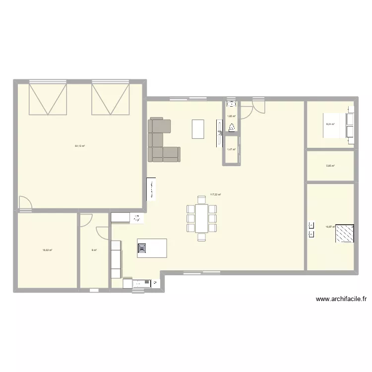fred home. Plan de 9  et 244 m²