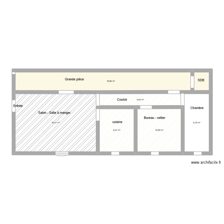 plan maison haouc. Plan de 6 pièces et 79 m2