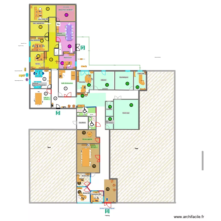 plan local  meubl&eacute;. Plan de 