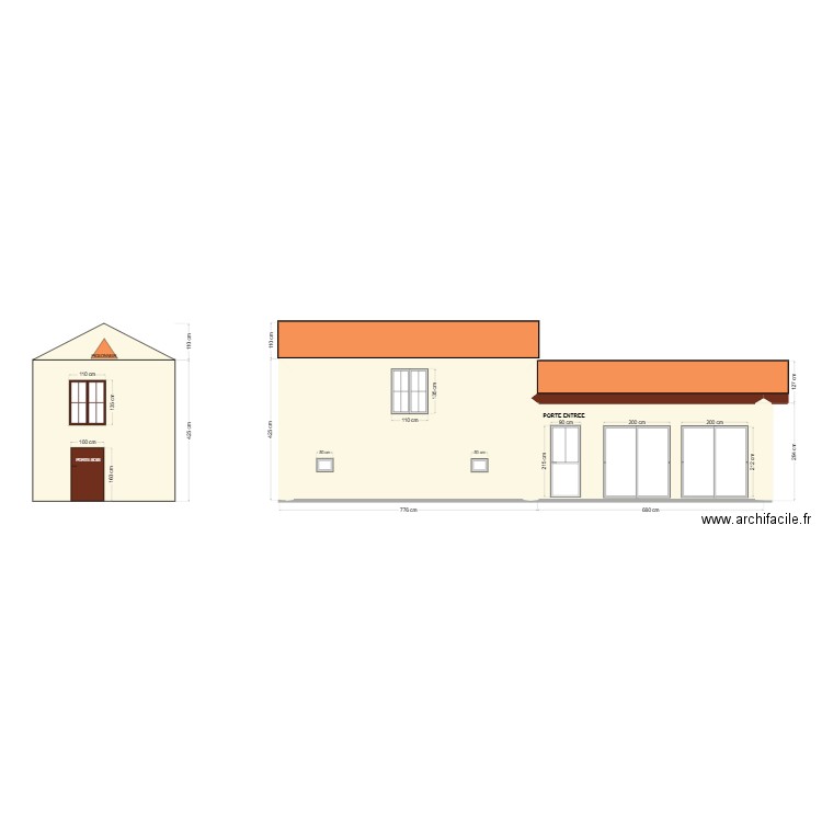 LA GALIE COUPE/FACADE. Plan de 6 pièces et 90 m2