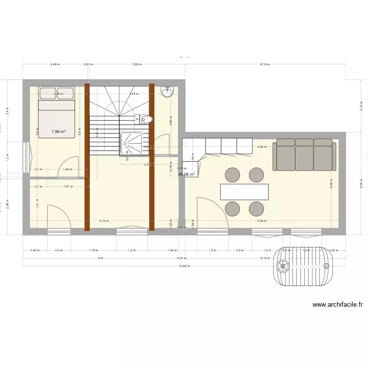 Logement Gardien 2. Plan de 9 Pièces et 95 m²