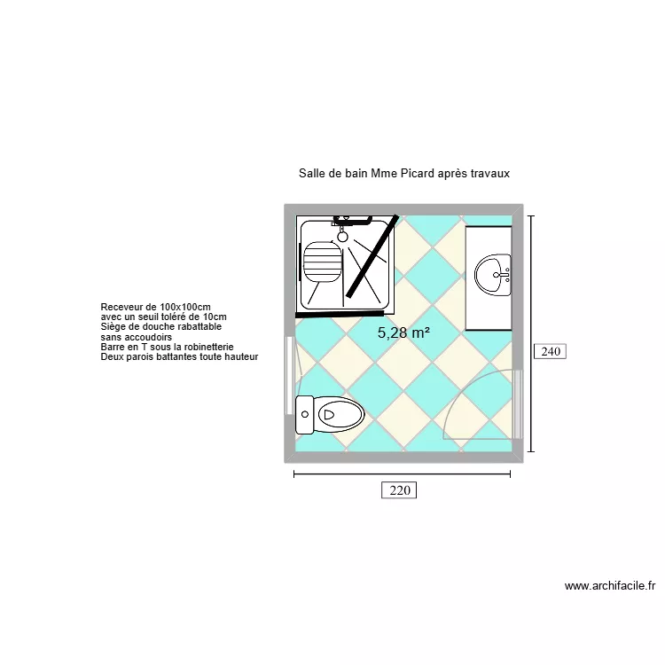 SdB M. Plan de 1 et 5 m² SdB M. Plan de 1 et 5 m²