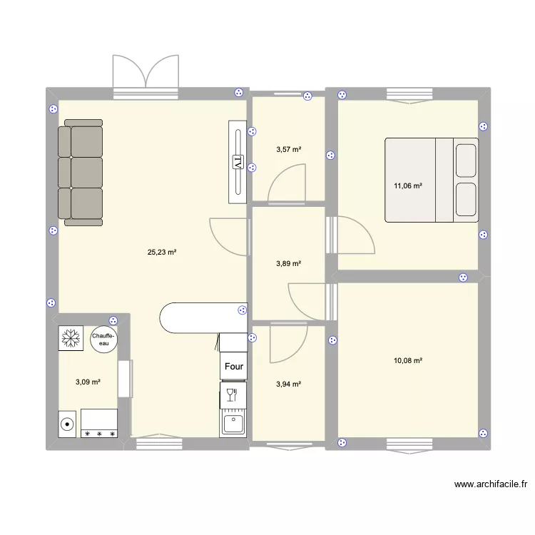 maison &eacute;tage. Plan de 7 Pièces et 61 m²