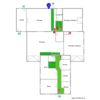 Plan d'évacuation - Sortie arrière - Agence Toulouse RDC de face