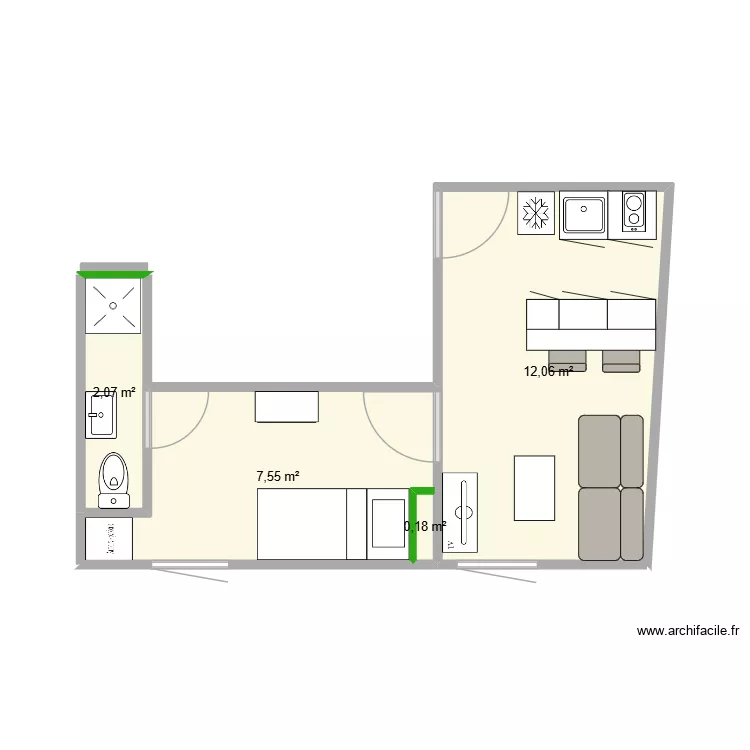 Friedland r&eacute;nov&eacute;. Plan de 4  et 22 m²
