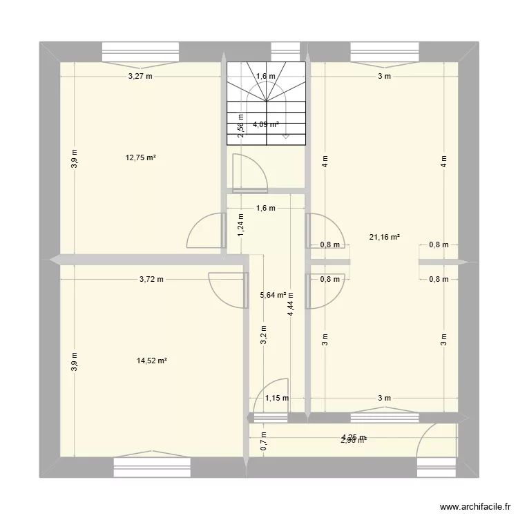 1er &eacute;tage actuel. Plan de 