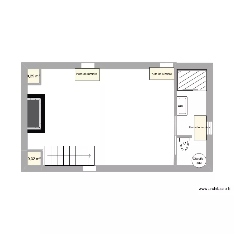 Sdb étage. Plan de 2 Pièces et 1 m² Sdb étage. Plan de 2 Pièces et 1 m²