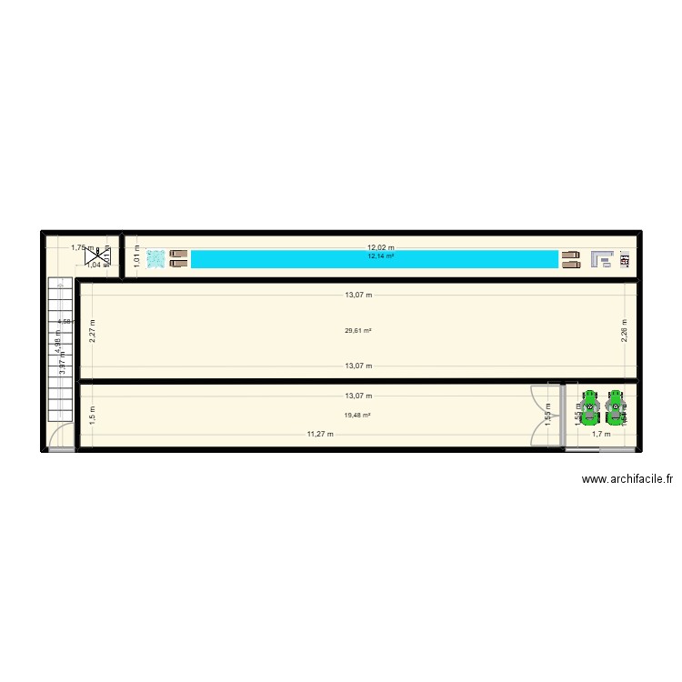 Messamendongo. Plan de 4 pièces et 66 m2