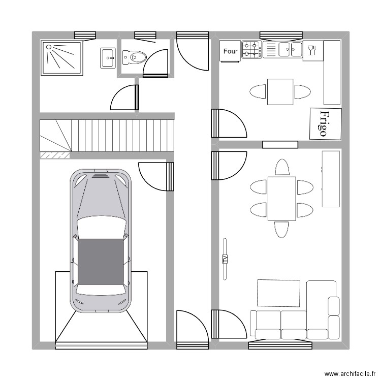 AM.Drici-1. Plan de 3 pièces et 69 m2
