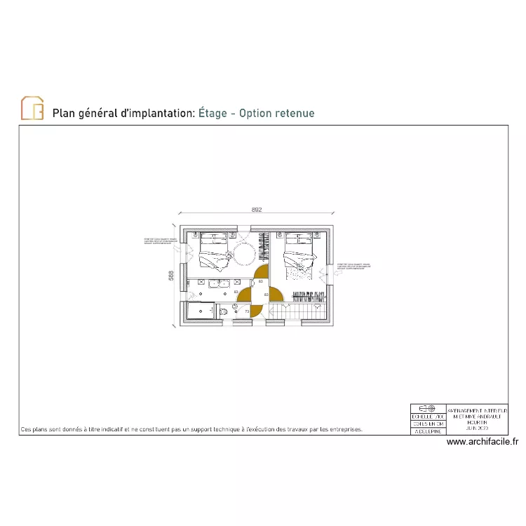 MODIFICATIONS AVANT COUPES ETAGE. Plan de MODIFICATIONS AVANT COUPES ETAGE. Plan de