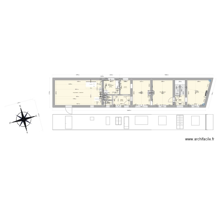 Maison Hermies. Plan de 10 pièces et 136 m2