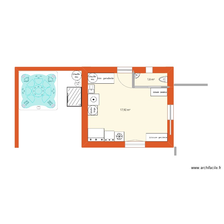 extension buanderie. Plan de 0 pièce et 0 m2