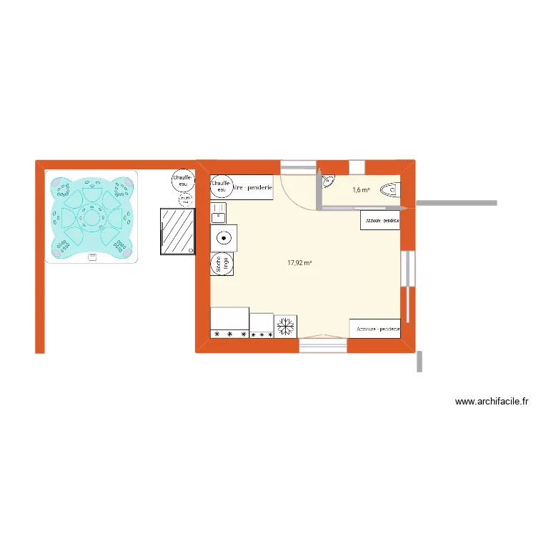 extension buanderie. Plan de 