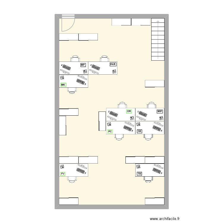 Bureau du bas 3_111125. Plan de 1 pièce et 75 m2