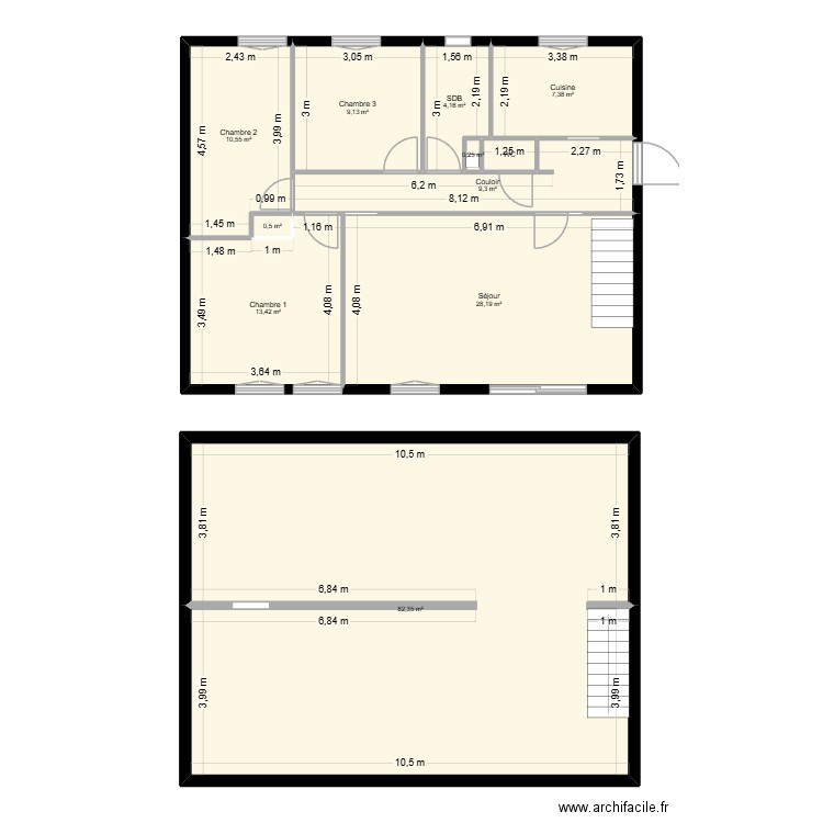 New. Plan de 11 pièces et 166 m2