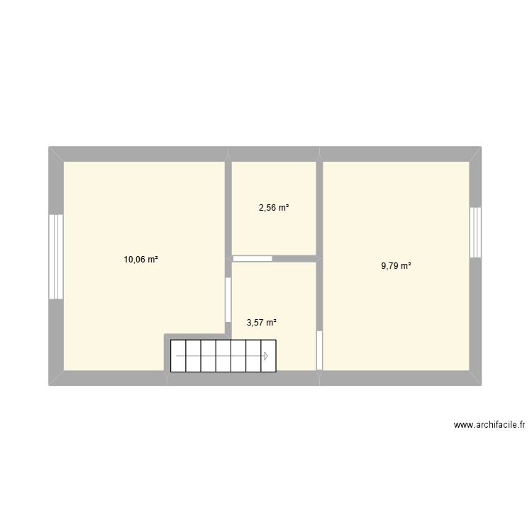 ETAGE. Plan de 4 pièces et 26 m2