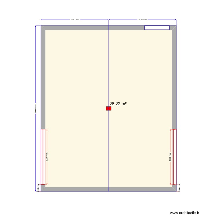 Козиха. Plan de 1 pièce et 26 m2