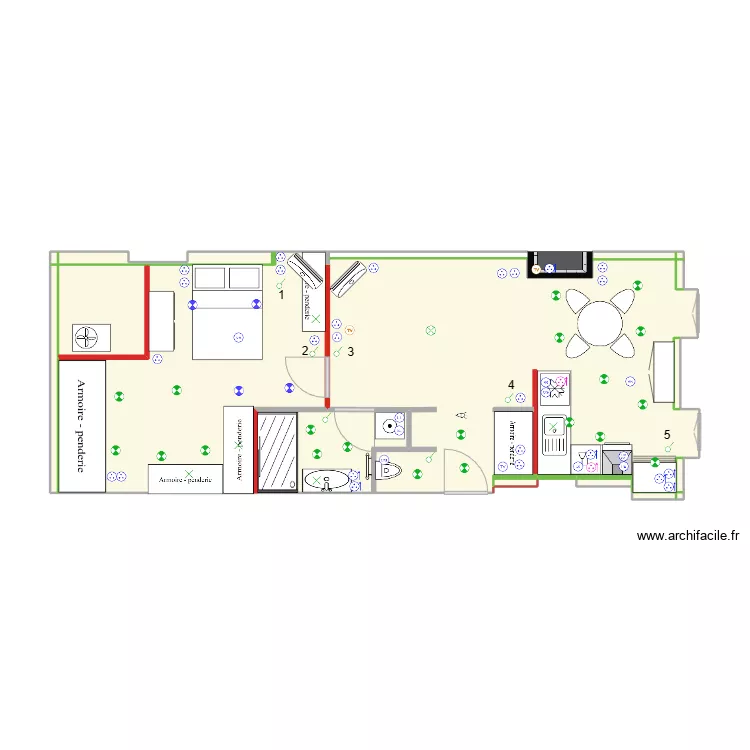 Appart vide post amm&eacute;nag&eacute;. Plan de 