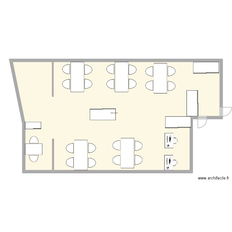nouveau IT. Plan de 1 pièce et 169 m2