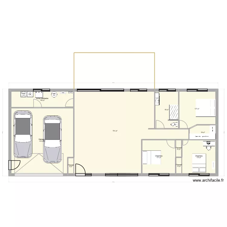 quebec 3. Plan de 11  et 166 m²