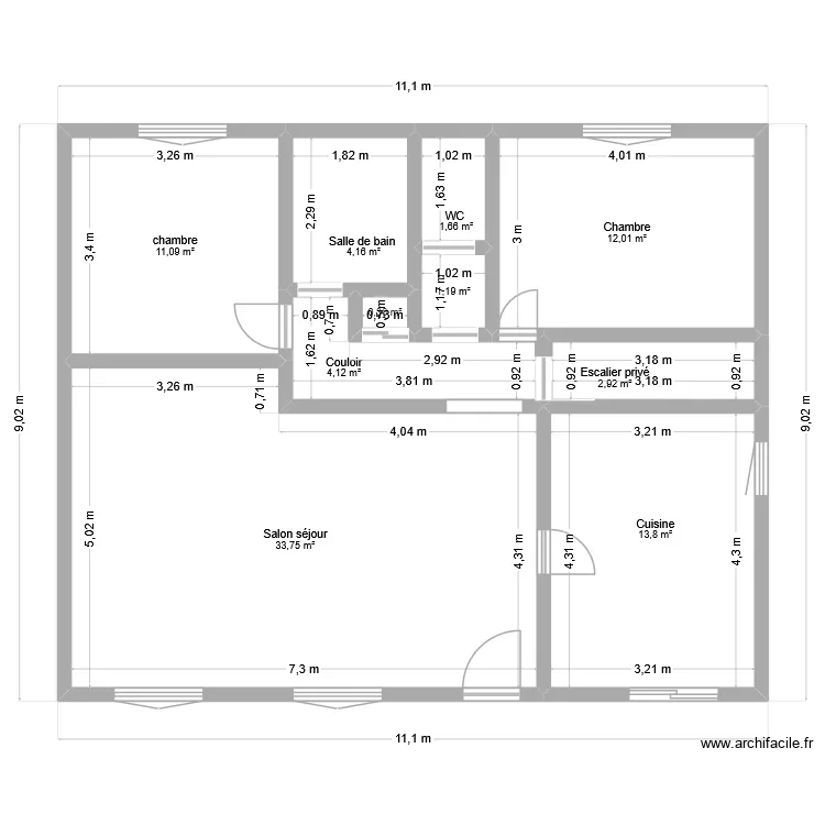 SCI Sabin niveau 1 avant travaux. Plan de 10 et 85 m² SCI Sabin niveau 1 avant travaux. Plan de 10 et 85 m²